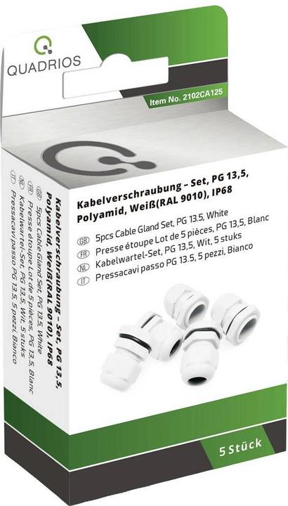 Actual product image Quadrios Mini cable gland assortment, - PG 13.5 5 pieces