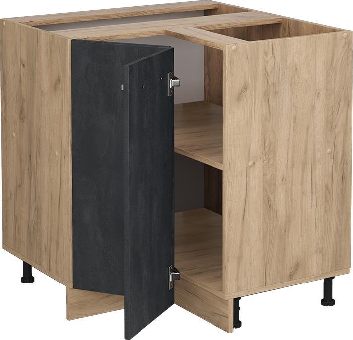 Goldkraft-Eiche, Schwarz, Schwarz Beton