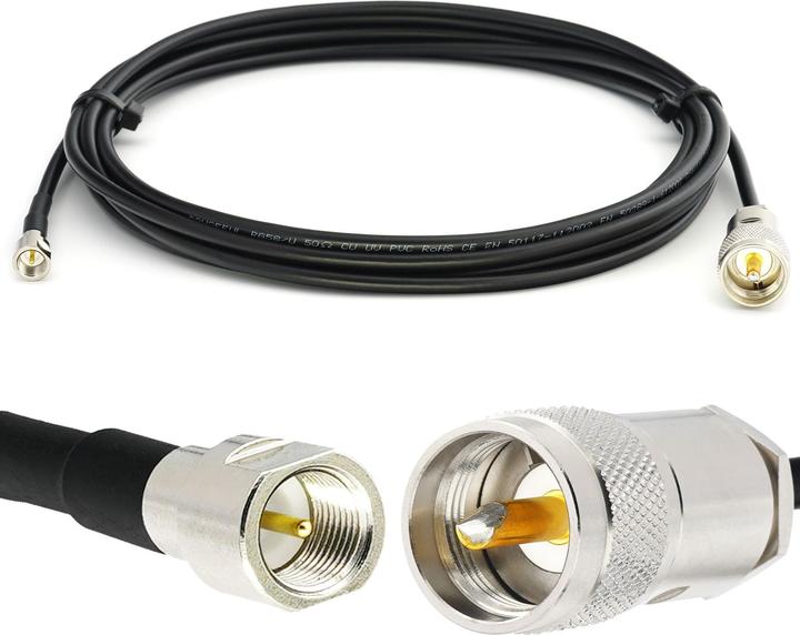 Actual product image Rangeful FME Male to PL259 UHF 10m RG58/U Coaxial Cable RG58-FMEM-PL-10