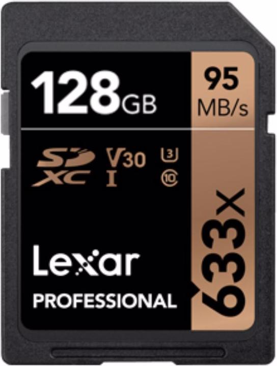 Lexar Professional 633x SDHC/SDXC UHS-I V30 U3 (128 GB, SDXC, U3, UHS-I)