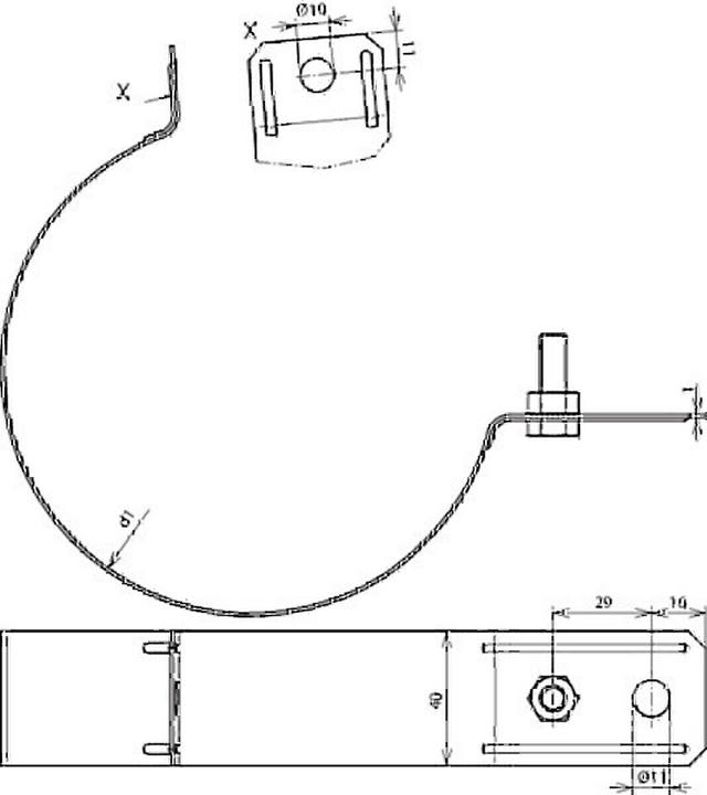 Actual product image Dehn Rain pipe clamp D 100mm Cu w. 420107