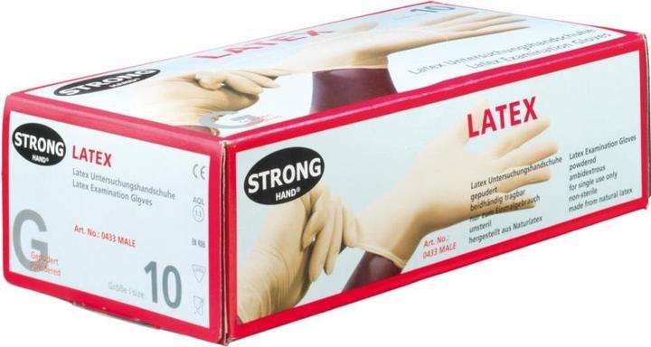 Actual product image Stronghand Disposable glove Male size L (9) light beige latex EN 420 PPE category I (9)