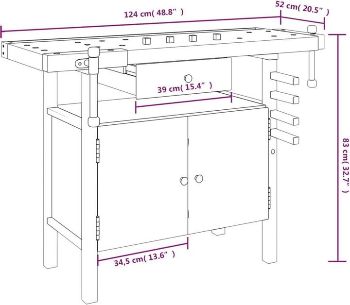 Immagine prodotto vidaXL Braden (52 cm, 124 cm)