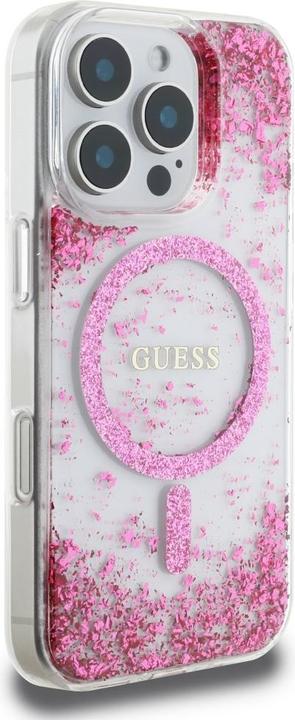 Produktbild Guess HC Resin Bottom Glitter MagSafe iPhone 16 Pro Case - Pink (Apple iPhone 16 Pro)