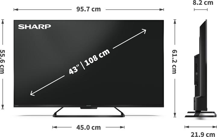 Image du produit Sharp 43HR7265E (43", LED, 4K, 2024)