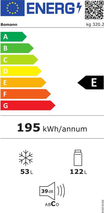 Label énergétique Bomann KG 320.2 (175 l)