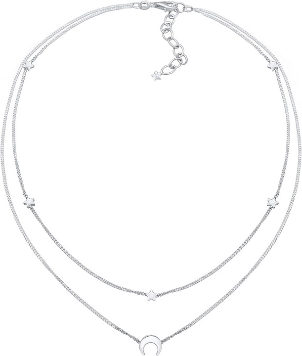 Produktbild Elli Choker Layer Look Halbmond Sterne (925 Silber, 36 cm)