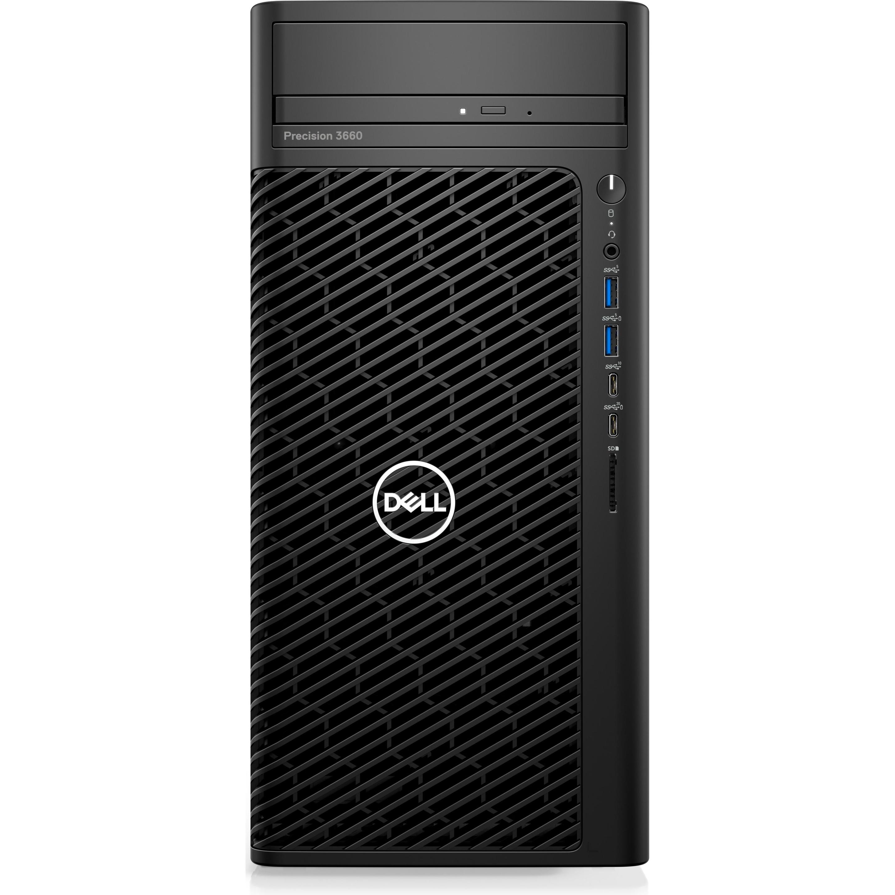 Dell Precision 3660 Tower (Intel Core i7-13700, 16 GB, 512 GB, UHD Graphics 770), PC, Schwarz