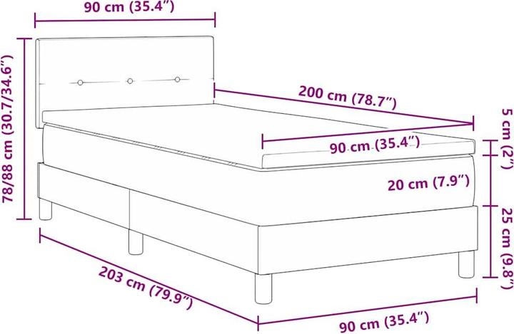 Produktbild VidaXL Einzelbett (90 x 200 cm)