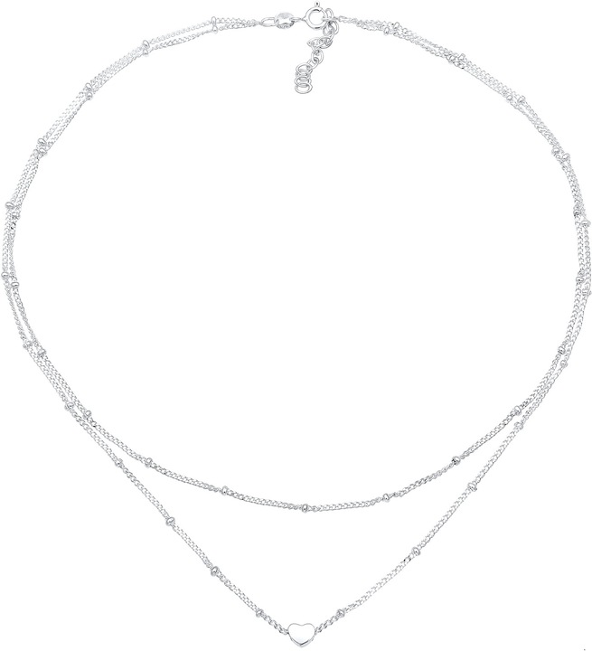 Produktbild Elli Choker Layer Look Herz (925 Silber, 38 cm)