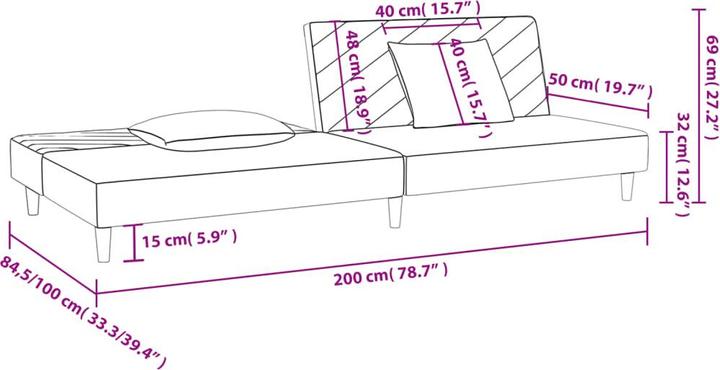 Produktbild vidaXL Schlafsofa (2-Sitzer)