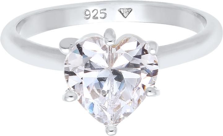 Image du produit Elli Herz Solitär mit Zirkonia Kristall (58, Argent 925)