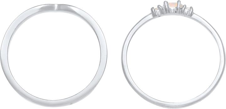Image du produit Elli Set Marquise Opal V-Form mit Zirkonia Kristallen (52, Argent 925)