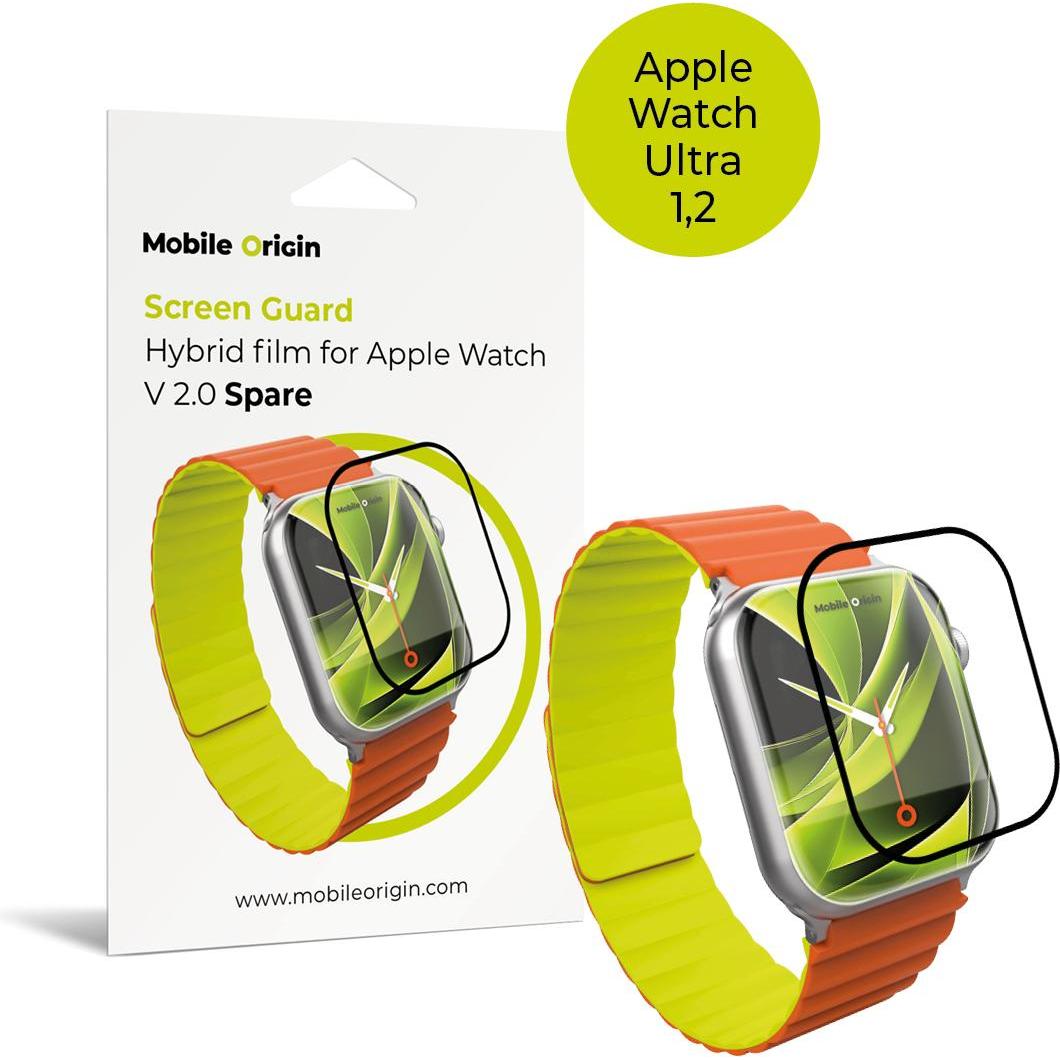 Mobile Origin Pellicola di ricambio ibrida Screen Guard - Apple Watch Ultra 2/1 49 mm, Accessori per smartwatch, Trasparente