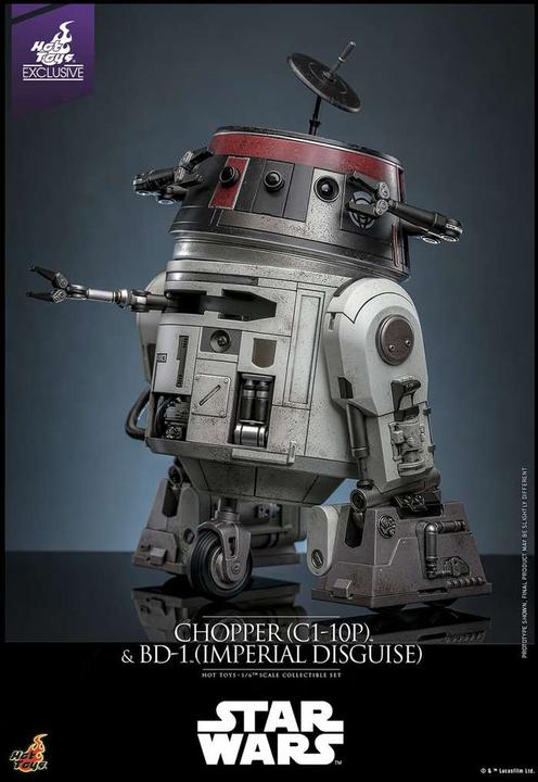 Actual product image Hot Toys Star Wars Actionfigur Set 1/6 Chopper (C1-10P™) & BD-1™ (Imperial Disguise) 18 cm & 8 cm