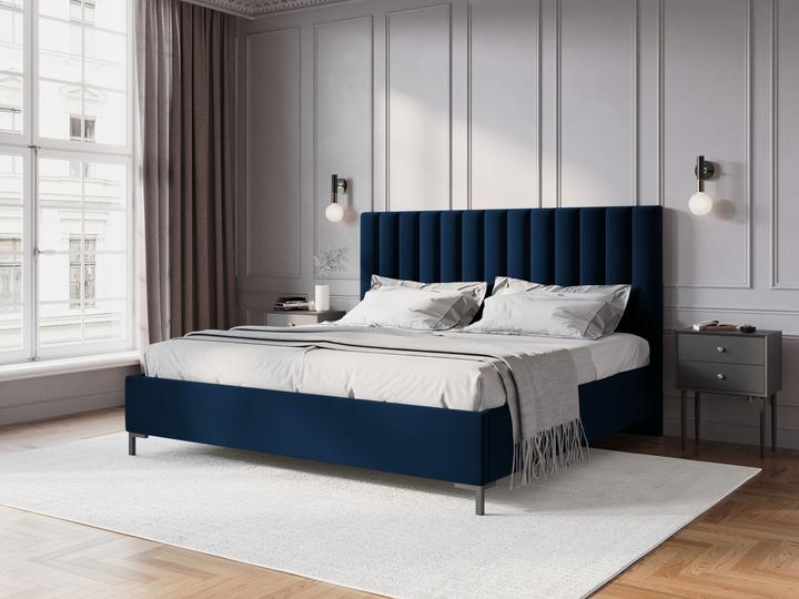 Image du produit Micadoni Lit Coffre en Velours Avec Tête de Lit, "Allison", 220x170x130Fabriqué en Europe (160 x 200 cm)