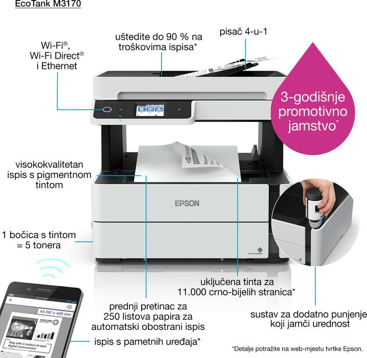 Produktbild Epson EcoTank ET-M3170 (Tintentank, Schwarz-Weiss)