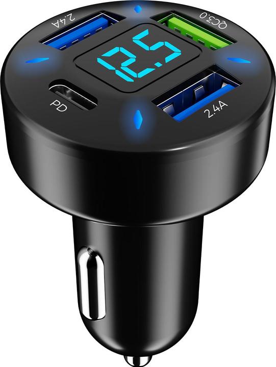Produktbild Casativo 4 Port Auto USB-Ladegerät, Spannungsanzeige, (50 Watt)