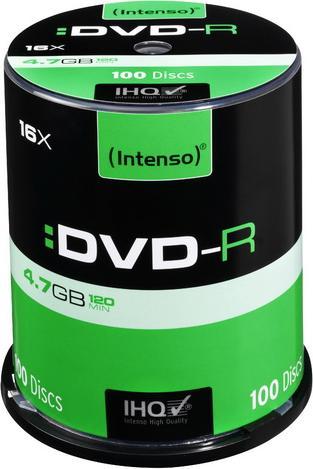 Image du produit Intenso 1x100 DVD-R 4,7GB 16x Speed, Cakebox (100 x)
