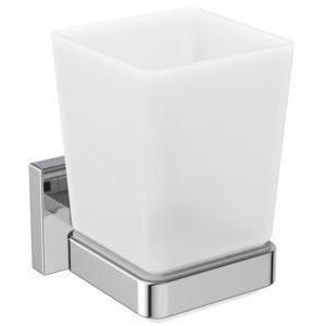 Ideal Standard, Portaspazzolino, IDS Mundglas IOM CUBE aus satiniertem Glas chrom