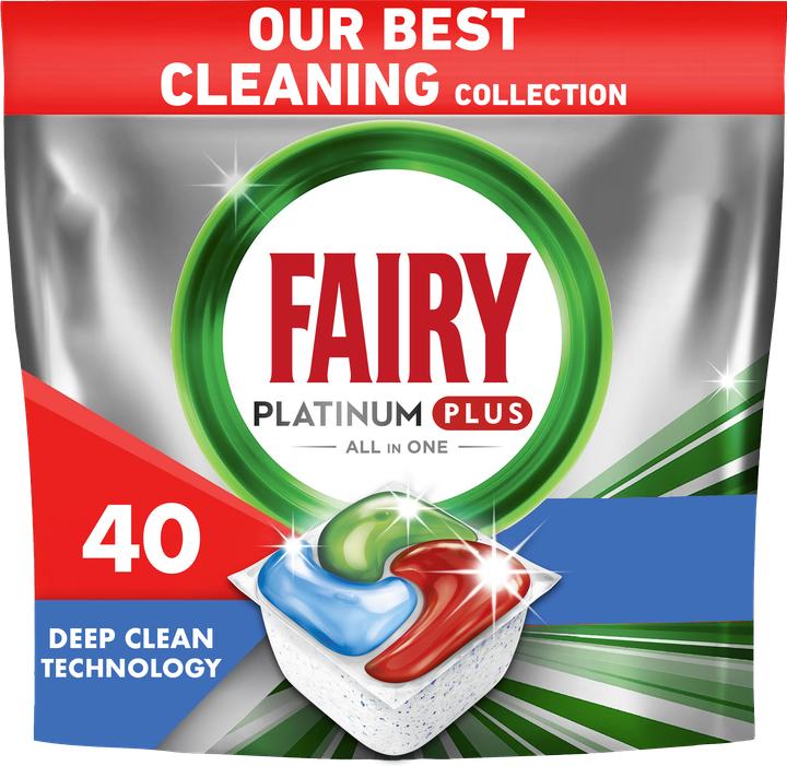 Productafbeelding Fairy Platinum Plus Alles-in-één (Tabs, 40 Wascycli)