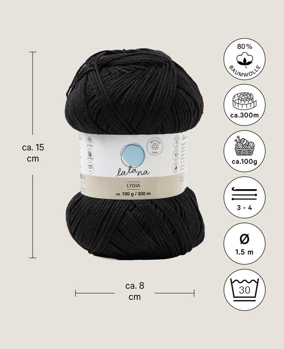 Immagine prodotto Lalana Lana Lydia, filato d'ordito 1,5 mm x 300 m, 100 g (300 m)