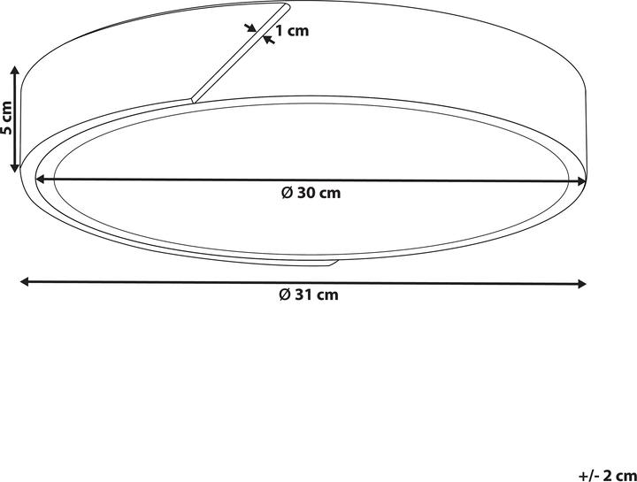 Produktbild Beliani Deckenleuchte LED grau / heller Holzfarbton rund PATTANI (1400 lm)