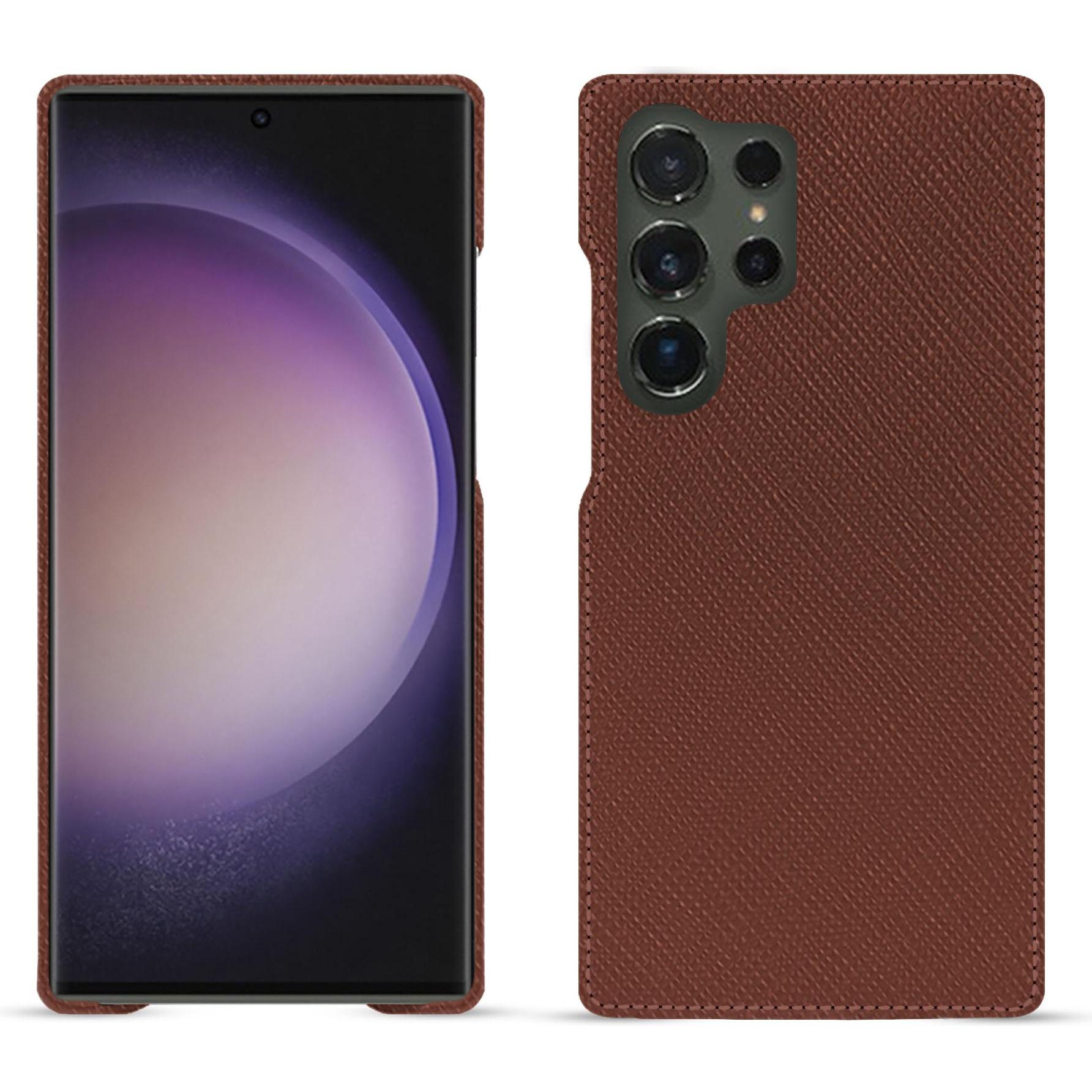Noreve Lederschutzhülle (Samsung Galaxy S24 Ultra), Smartphone Hülle, Braun