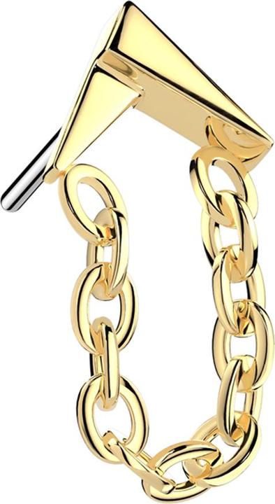 Immagine prodotto Star Piercing Threadless umgekehrtes V vergoldet Anhänger Kette (senza ottone, Titanio)