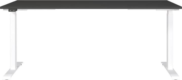 Produktbild Germania JET höhenverstellbarer Schreibtisch grafit rechteckig, T-Fuss-Gestell weiss 180,0 x 80,0 cm (180 x 80 cm)