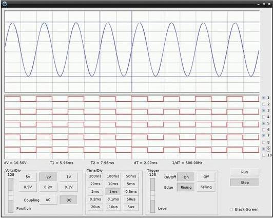 Actual product image Whadda Oscilloscope and Logic Analyzer Shield for Raspberry Pi