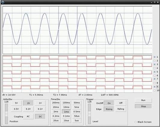 Produktbild Whadda Oszilloskop und Logic Analyzer-Schild für Raspberry Pi