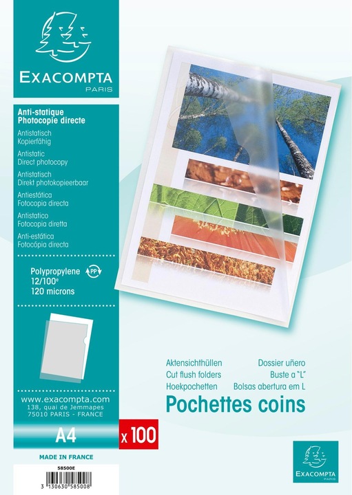 Image du produit Exacompta Pochette transparente (A4, 100 x)