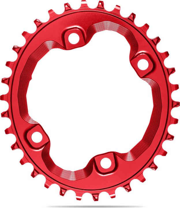 Actual product image AbsoluteBLACK aBLACK MTB OVAL XT M8000/MT700 assymetrical chainring N/W RED ROT (32)