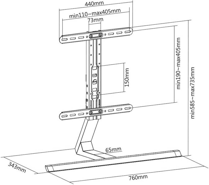 Produktbild myWall TV Standfuss für Flachbildschirme (45.94", 40 kg)