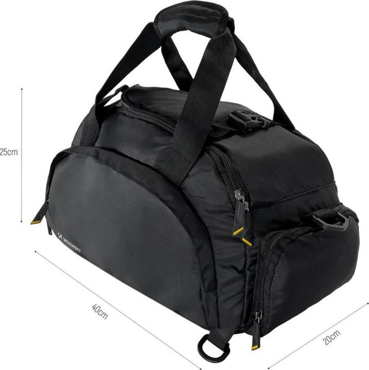 Productafbeelding Wozinsky Reizen Sporttas Rugzak Handbagage Zak 40x20x25 cm voor Vliegtuig Zwart (WSB-B01) (16 l)