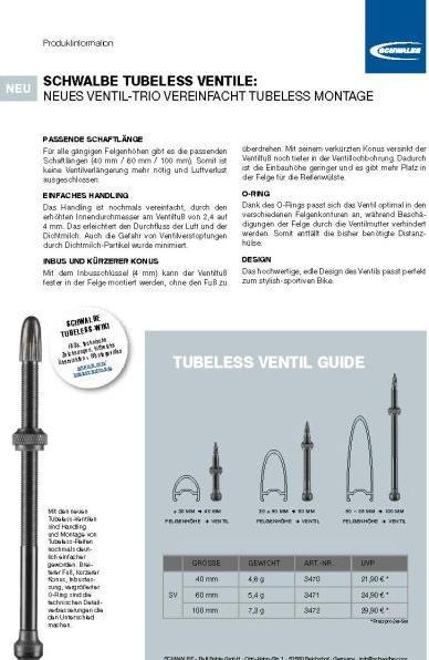 Image du produit Schwalbe valve sans tube