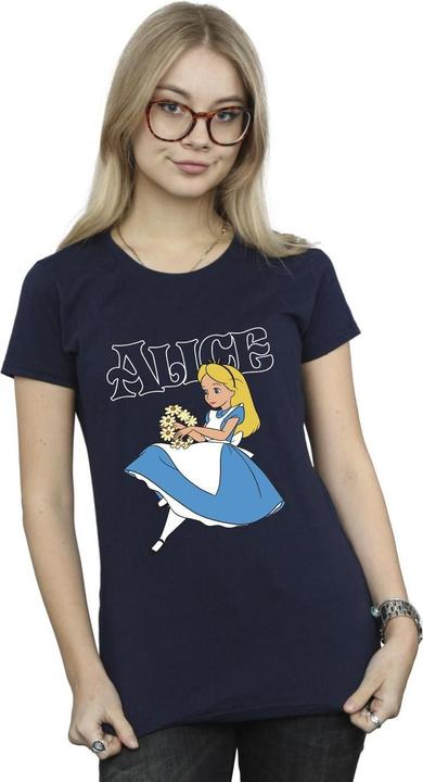 Actual product image Disney Womens/Ladies Alice In Wonderland Flowers Cotton T-Shirt (XL)