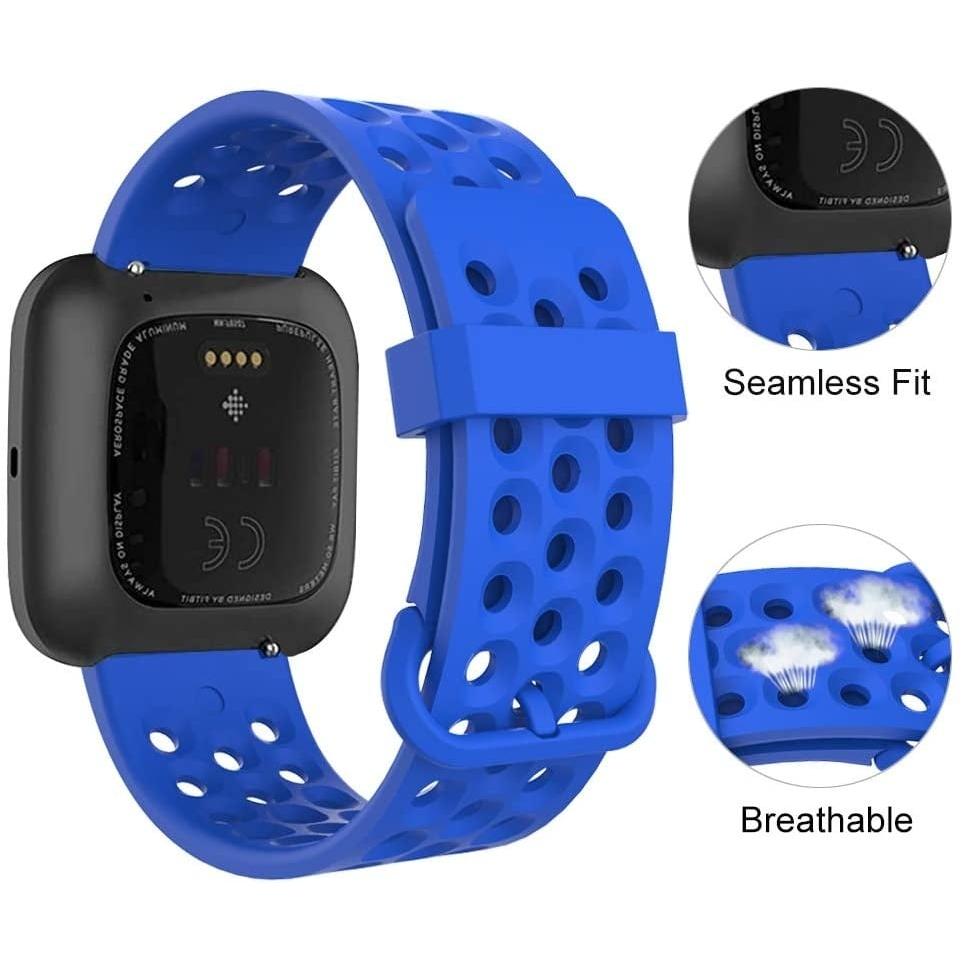 Strap-it Silikonband (Silikon, Versa 2), Uhrenarmband, Blau