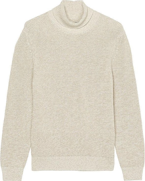 Actual product image Marc O'Polo Turtle Neck Pullover With Racking White Cotton (S)
