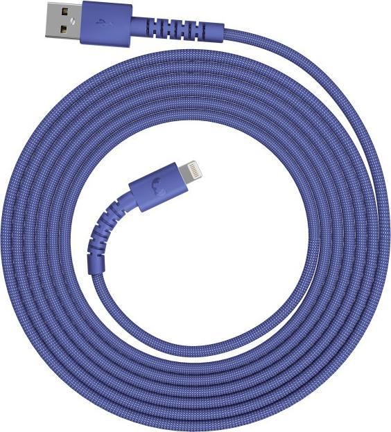Image du produit Fresh'N Rebel Fresh 'n Rebel USB-A zu Lightning silicone geflochtenes Kabel "FlexWave" 2m, True Blue (2 m, 12 W)