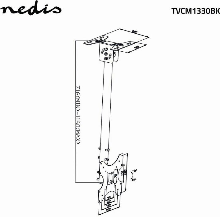 Actual product image Hama Full-motion TV ceiling mount, 26-42". (Ceiling, 42", 20 kg)