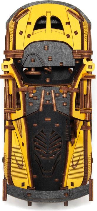Actual product image Eco Wood Art Mechanical 3D wooden-puzzle - Racing Car -Yellow (237 parts)