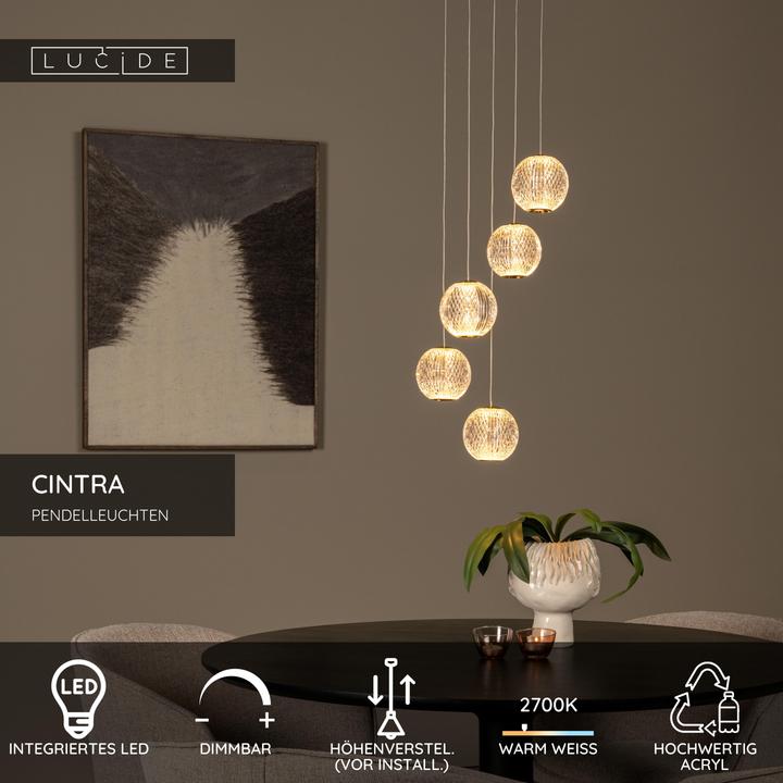 Actual product image Lucide CINTRA - Pendants - Ø 32 cm - LED - 1x21W 2700K - Transparent 13499/22/60 (290 lm)