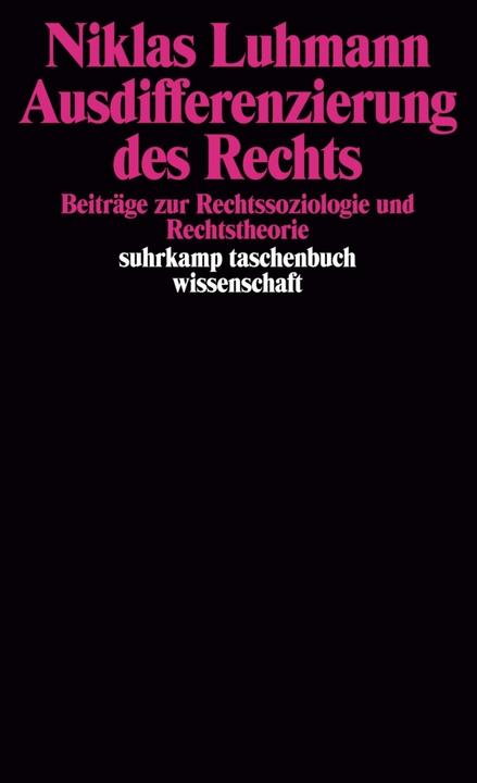 Produktbild Ausdifferenzierung des Rechts (Deutsch, Niklas Luhmann, 1999)