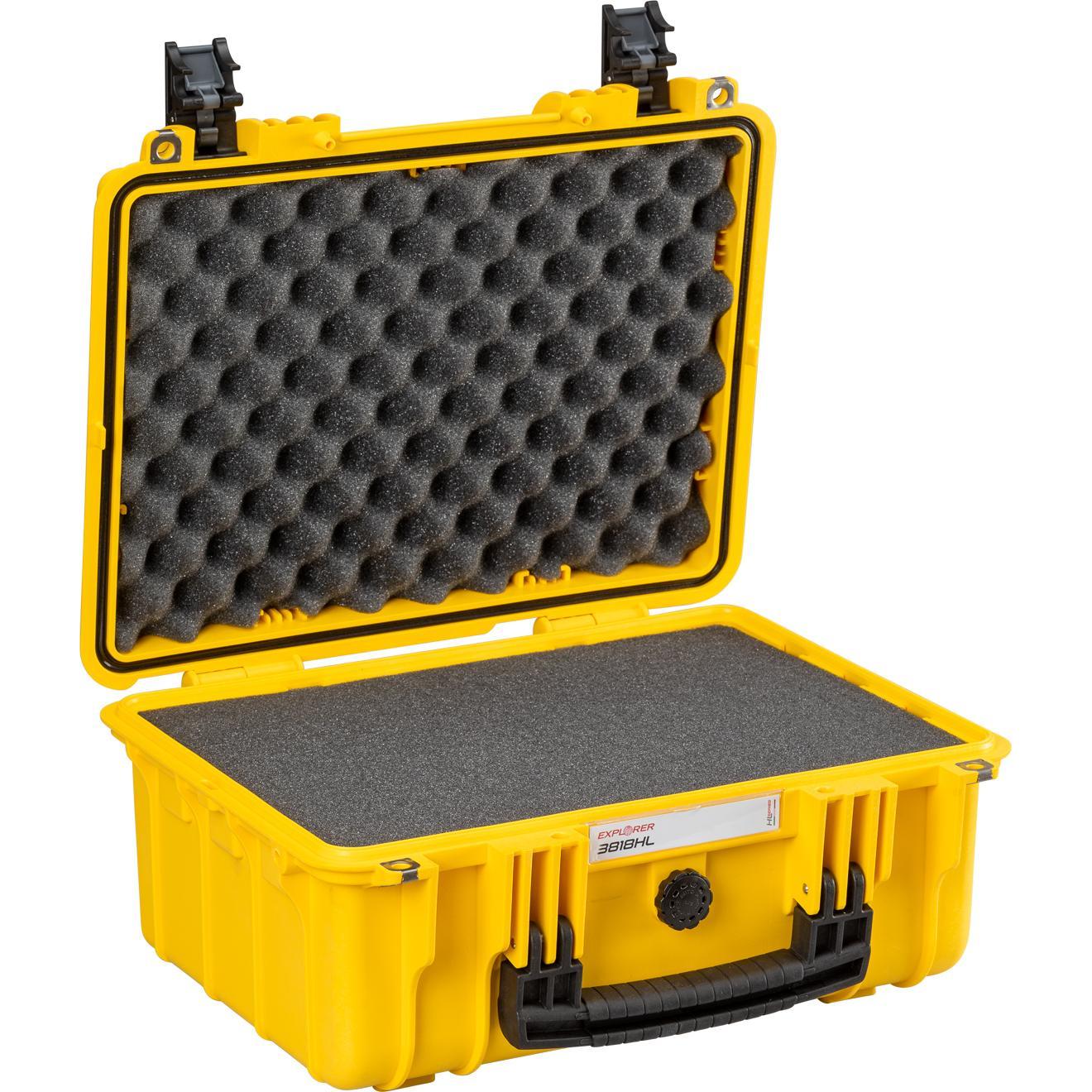 Explorer Cases Outdoor Koffer 3818HL.Y yellow with pick & pluck foam (B x H x (Kamera Schultertasche, 15.90 l), Kamerata...