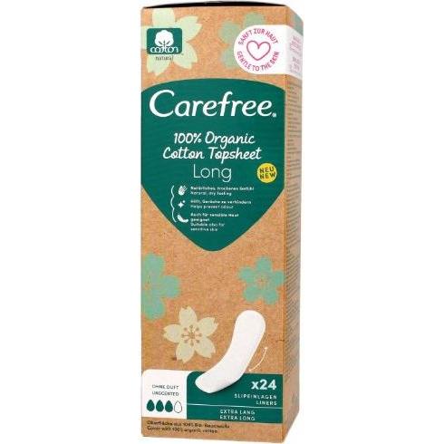 Thumbnail - Carefree, Binden, Organic Cotton Long - Panty liners - 24.0pcs (24 x, Slipeinlagen)