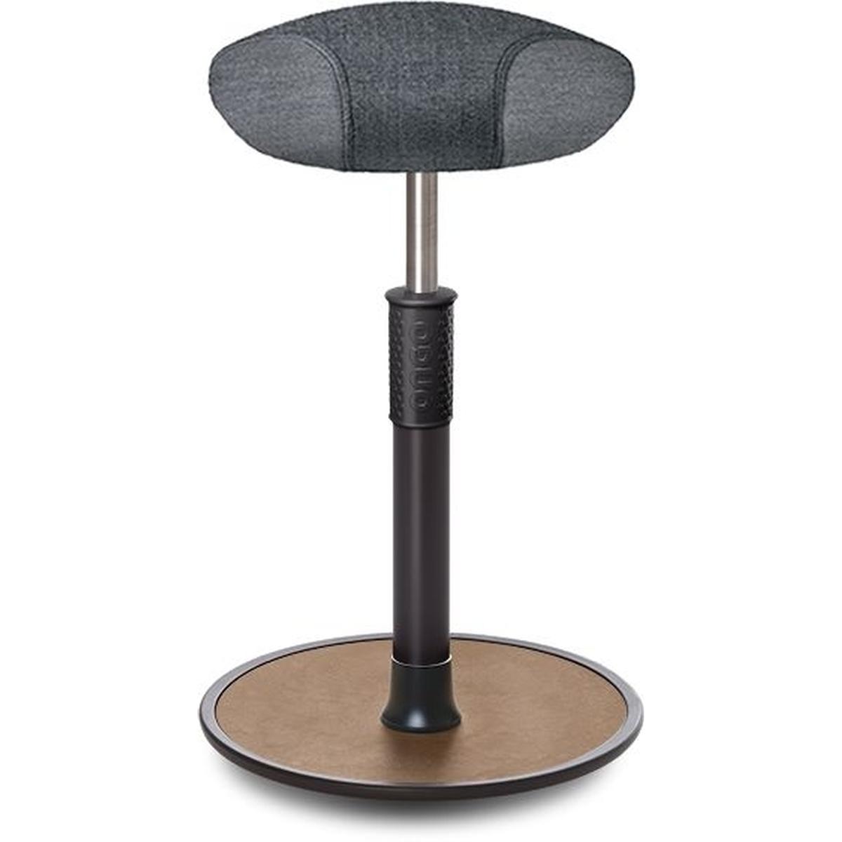 Ongo, Bürostuhl, Sitz- Stehhocker Free Tall Triangel Camira Rivet Anthrazit schwarz /Natur