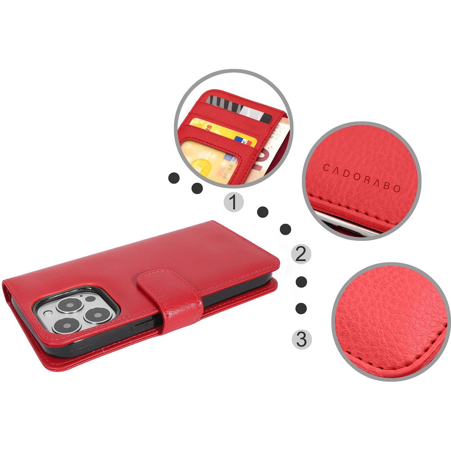 Thumbnail - Cadorabo 3 Kartenfächer Hülle (Apple iPhone 13 Pro Max), Smartphone Hülle, Rot