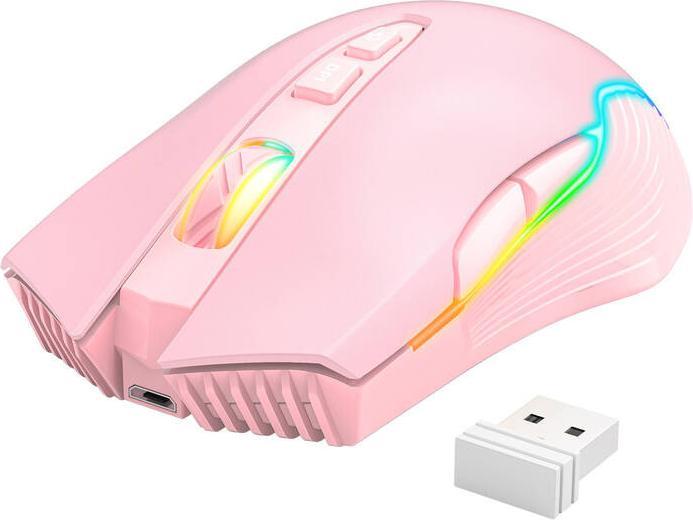 Actual product image Onikuma Mysz bezprzewodowa CW905 RGB różowa (Cable)